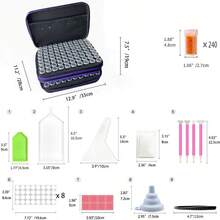 30/60/120/240 Slots,Diamond Painting Storage Case, Upgraded Canvas Organizer With Accessories Shockproof Bead & Art Supply Holder, Portable Jewelry Container With Tools, Multifunctional Craft & Sewing Supplies Kit, Plastic Material - Multicolor - View 4