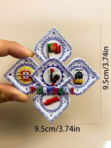 1 pieza Imán de refrigerador con diseño de azulejo 3D pintado, recuerdo de viaje de Portugal, decoración del hogar