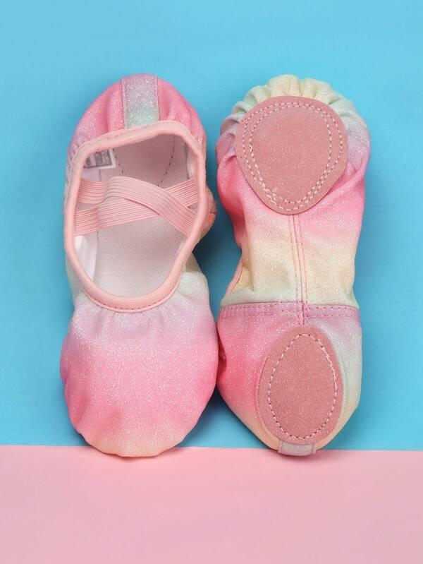 Sapatos de dança infantis, sapatos de prática de sola macia para meninas, sapatos de balé de princesa para meninas, sapatos de ioga