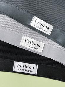 3 قطع مجموعة سوتيان وسروال للنساء بلون أحادي، بتصميم بسيط وعصري، لا سلكي مريح، ماص للصدمات وقوي، مناسب للرياضة اليومية المنزلية - متعدد الألوان - مشاهدة 5