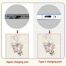 2 Stücke/6 Stücke/12 Stücke Ladeanschluss Staubschutz, Kopfhöreranschluss Staubschutz geeignet für Apple/Typ-C Handys, Ladeanschluss Dekoration