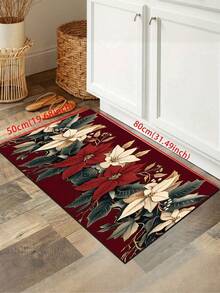 1pc Vintage Floral Kitchen Mat, Modern Farmhouse Absorbent Quick Dry Kitchen Carpet, Indoor Hallway Rug - Red, Runner Rug, Mudroom Doormat, Modern Farmhouse Absorbent Quick Dry Kitchen Carpet - Multicolor - View 8