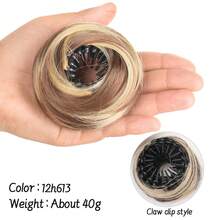 Bird's Nest Magic Hair Clip Straight Hair Bun Hair Piece Clip On Hairtail Extension Heat Resistant Synthetic Straight Chignon With Fluffy Donut Updo Natural Hairpiece Black Brown Blonde Hair Bun For Women Ponytail Holders Fashion Hair Suitable For Daily Wear 1PC - Multicolor - View 13