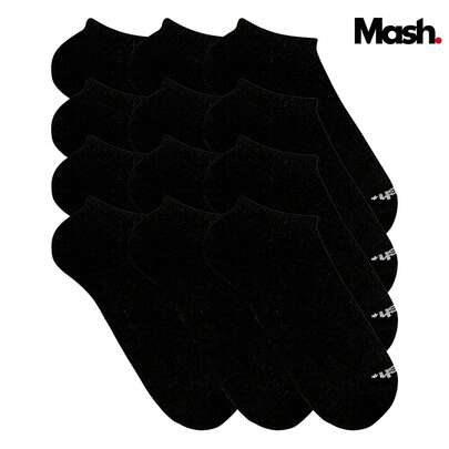MASH. Kit 12 Pares Meia Mash Invisível Soquete Sapatilha Esportiva Masculina Algodão Respirável Original
