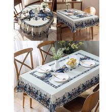 1 Stück Halloween Kürbis & Hexenhut Muster Tischdecke, saisonale Küchen-/Esszimmer Dekoration, in runder oder rechteckiger Größe erhältlich, Polyestermaterial, Innen-/Außenbereich Party Dekoration, Halloween Feiertags Dekoration, Heim Küchen Dekoration