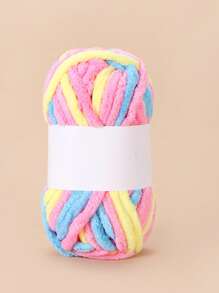 1 Roll Chunky Boucle Yarn For Handmade Knitting Scarf, Slippers, Coasters, Rugs - Multicolor - View 7