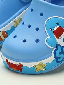 1 Pasang Sandal Pantai Bayi Anti Selip Motif Hewan Bernapas, Sandal Pelindung Luar Ruangan untuk Bayi - Biru - View 8