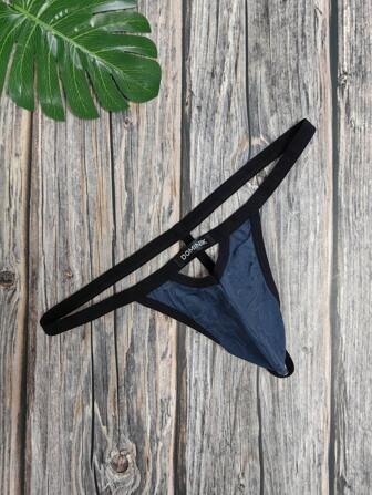 1件钴蓝色性感低腰男士丁字裤