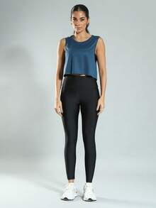 FITNATION Cropped Fitness Tank Top With DRYFIT Technology, Ideal For All Sports - 水鴨藍 - 查看 4