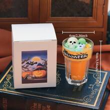 1 pieza Vela con decoración de fantasma, calavera y máscara para Halloween, vela perfumada con diseño de fantasma, decoración de ambiente para la festividad de Halloween, decoración del hogar