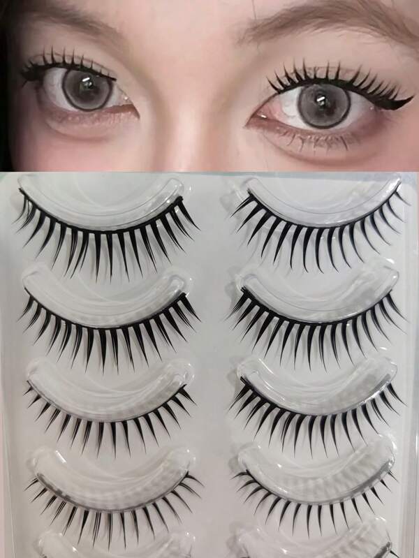 5 Paar Idol Fairy One-Piece Künstliche Wimpern, dicke schwarze lockige & natürlich weiche Falsche Wimpern