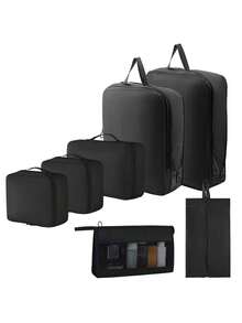 8-1 Travel Bag, Multi-Functional Storage Bag, Travel Storage Bag, Clothing Classification And Organization Bag, Summer Travel Luggage Packing Bag, Suitcase Clothing Storage Bag, Travel Clothing Organization Includes Makeup Bag, Luggage Storage Bag