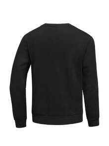 男士休闲时尚卫衣，加厚保暖，秋冬季长袖上衣 - 黑色 - 查看 3