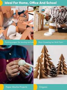 5 Rolls Of Solid Color Gift Wrapping Paper - Brown Leather Paper, Brown Kraft Paper, 11.8" X 394", Suitable For Birthday Gifts, Party Decorations, Wedding Packaging, Floral Bouquets, Gift Wrapping, Posters, Crafts, Valentine's Day, New Year Decorations - Brown - View 5