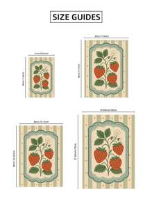 1pc Frameless Vintage Strawberry Wall Art Folk Fruit Poster With Sage Stripe, Rustic Kitchen Decor Print For Bedroom & Dorm | Botanical Posters, Back To School, Retro Room Decor, Funky Farmhouse Aesthetic - Multicolor - View 8