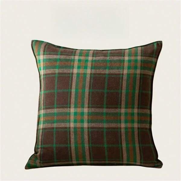 غطاء وسادة مربع ملون، غطاء وسادة زخرفي كلاسيكي عتيق، غطاء وسادة كنبة بطراز اسكتلندي، غطاء قابل للإزالة بسحاب (لا يشمل إدراج الوسادة)