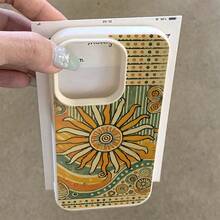 1pc TPU Material Bohemian Style Polka Dot & Striped Sun Pattern Phone Case Suitable For IPhonnmi Phones - White - View 4