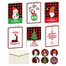 8pcs/Set Fashionable & Elegant Christmas Greeting Cards, Gift Cards, Christmas Greeting Cards With Stickers And Envelopes, Creative & For Holiday Blessings, Christmas Decorations, Gift Cards (Assorted Styles)