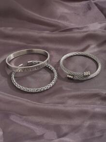 3 Stücke/Set hochwertiges vielseitiges Herren Armband aus Edelstahl mit römischen Ziffern und geflochtener, verstellbarer Passform