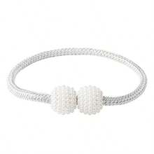 2 件套磁性窗帘绑带，窗帘磁扣装饰绳夹，家居和办公室窗户绑绳夹 - 灰色 - 查看 5