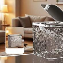 1pc Glacier Pattern Trash Can, Lightweight Luxury Design For Home, Living Room, Kitchen, Bathroom, Bedroom, Office