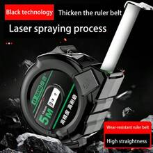 1PC 3/5/7.5/10M Industrial Grade Tape | Metric Black Heavy Duty Carbon Steel Tape - Anti Fracture Structure, Very Suitable For Construction, Engineering, Manufacturing, DIY Projects - Professional Tape Tools, Construction Tape, Building Surveying, Engineering Tools, Sturdy Appearance, Ergonomic Design, Reliable Measurement - Black - View 6