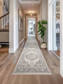 1 peça de tapete cinza, estilo boêmio, tapete de corredor, 900g/m², 0,5cm de espessura, antiderrapante, lavável à máquina, decoração para casa, sala de estar, cozinha, corredor, quarto, sala de jantar, escritório, todas as estações