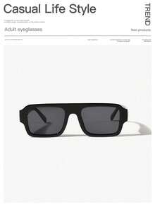 1 件男士休闲时尚全框黑色方形时尚眼镜，适合户外、旅行、钓鱼，适合夏季海滩度假、户外、旅行 - 彩色 - 查看 6