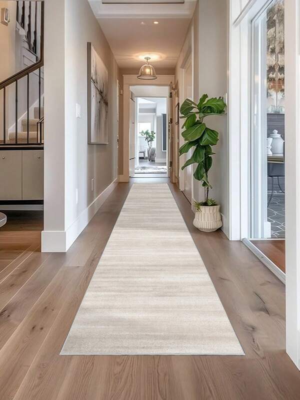 1 Stück beiger Teppich, moderner minimalistischer Stil, Läufer Teppich, 850g/m² 0,5cm Dicke, rutschfest, waschbar und maschinenwaschbar, Heimdekoration, Wohnzimmer, Küche, Flur, Schlafzimmer, Esszimmer, Büro, ganzjährig