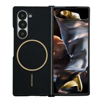 keshengtai 1 件 PU 皮革菱形图案磁性手机壳适用于三星 Galaxy Z Fold 7 6 5 4 3 5G