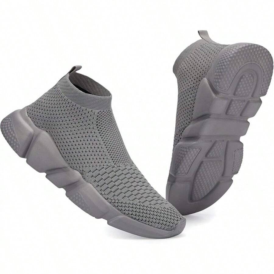 Women's Slip-On Tennis Walking Sneakers, Lightweight Breathable Comfort Gym And Work, Stylish Trainers, 2025 - 044-全部灰色 - 查看 1