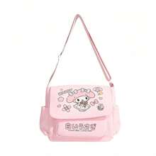 Sanrio 1pc Cartoon Kitty Large Capacity Handbag, Shoulder Crossbody Bag, Student Practical Lightweight Tuition Bag, Ins Style Storage Tote Bag, Cute Printed, Suitable As Student Back To School Gift
