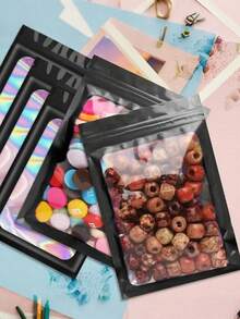 30/10/5pcs Gradient Color Reusable PVC Dustproof Jewelry Bags, Self-Sealing Organizer Pouches For Earrings, Necklaces, Bracelets, Mini Gift Party Packaging And Storage, Multipurpose Travel Jewelry Case For Women, Holiday Festival Organizer, Autumn Halloween Decor, Durable And Stylish Protective Bags, Portable For Office, Home, School Or Trip Organizer Space-Saving Multi-Purpose Adjustable Stackable Portable