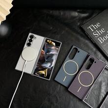 1 件 PU 皮革菱形图案磁性手机壳适用于三星 Galaxy Z Fold 7 6 5 4 3 5G - 黑色 - 查看 7