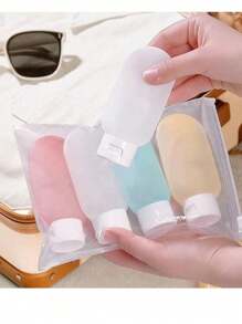 4 pièces Bouteilles de voyage portables de 60 ml anti-fuite et rechargeables pour lotion, tonique, cosmétique. Essentiels de voyage pour la plage, les vacances, l'école, les fournitures scolaires