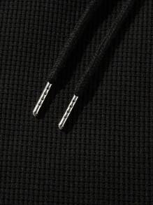 男士 Old Money 加厚保暖长袖夹克，秋季，颓废风 - 黑色 - 查看 5