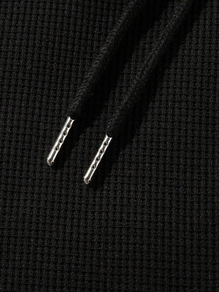 男士 Old Money 加厚保暖长袖夹克，秋季，颓废风 - 黑色 - 查看 5