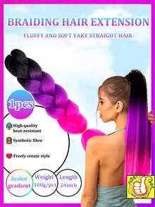 1 Pack 100g/Pack 24 Inch Heat Resistant Jumbo Synthetic Braiding Hair Extensions, Suitable For Twist Braids And Crochet Braids - Multicolor - View 30