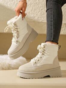 新款户外雪地靴，Merlard 风格，充满气息，厚毛皮衬里雪地靴防滑厚底，保暖防冻，时尚，毛皮衬里，防冻冠军，冬季旅行必备，锁住温暖，勃艮第雪地靴，米色雪地靴