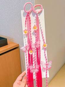 2 件/4 件/6 件儿童渐变色发圈，百搭休闲发带，适合日常使用 - 彩色 - 查看 5