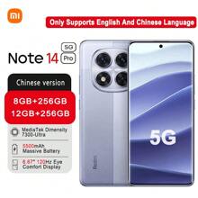 Xiaomi Redmi Note 14 Pro 联发科天玑 7300-Ultra 处理器，IP68 防尘防水，5500mAh 大容量电池持久续航，50MP 索尼大光圈摄像头，1.5K 护眼显示屏，仅支持英文和中文
