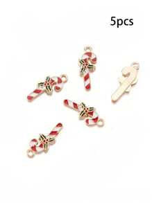 5/10/20pcs Small Crutch Alloy Oil Drop Pendant Christmas New Year Hair Accessories Bracelet Pendant DIY Jewelry Accessories