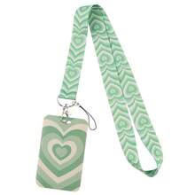 1 Stück minimalistischer Herz-Muster Schlüsselband, Hängende Karten-/Ausweishalterung, geeignet für Studentenausweis, Autoschlüssel, Schlüsselanhänger Armband Halloween Accessoires Lehrertag Weihnachtsgeschenkideen Taschenlanyards mit ID-Halter Autozubehör Taschenanhänger - Verschiedenfarbig - Übersicht 7