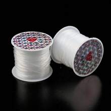 1pc Transparent Elastic Thread Beading Cord 0.4-1.0mm, 100m Long, For Diy Bracelet, Necklace And Jewelry Making
