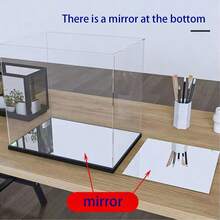 亚克力展示盒/收纳盒/防尘展示柜/礼品展示柜/收藏柜（高清加厚亚克力模块+镜面底座，需自行组装，请观看组装视频，易于组装），适用于展示雕像/产品展示/模型展示/积木娃娃展示/包包收纳/娃娃收藏/收藏展示，多种尺寸可选。