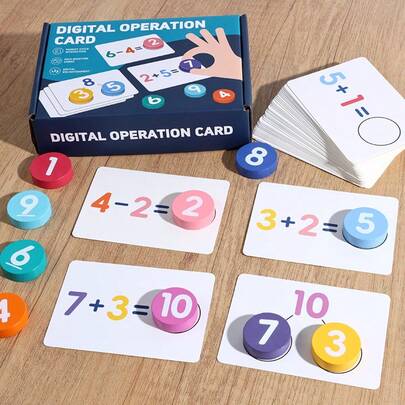 Math Addition & Subtraction Learning Toy Blocks, Number Decomposition Learning, Math Puzzle Matching Building Blocks Toy, Letter Spelling Tabletop Game, Suitable For Boys And Girls Desktop Digital Learning Toys