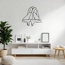 Minimalist Line Art Metal Wall Decor, Abstract Human Figure Design, Modern Living Room And Bedroom Decorative Accent* Rustic Metal Wall Hanging For Kitchen Metal Wall Decor For Kids Room Feather Metal Wall Decor - Black - View 3
