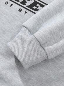 男士连帽拉链运动衫，厚款休闲宽松百搭套头衫，适合春秋季节 - 淺灰色 - 查看 5