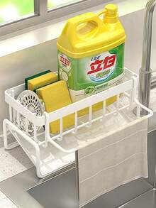 1 multifunktionaler Spülbecken Abtropfständer, Geschirrspülmittel Schwamm Tuch Ständer, Küchen Aufbewahrungsregal, Küchenzubehör, Abtropfsieb Kugel Spülbecken Geschirrtuch Aufbewahrungsregal, Küchen Regal, Spültuch Aufbewahrung, Reinigungsschüssel Reinigungsstahldraht Kugel Aufbewahrungsregal, Küchenspüle, Küchenzubehör, Küchen Aufbewahrungsbox