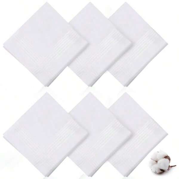Vivinin 6PCS Handkerchiefs For Men 100% Soft Cotton Hankies For Men Reusable White Handkerchief With Satin Border For Wedding And Cleaning#Fasdasda